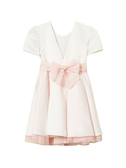 Abito bambina Twinset bianco e rosa con stampa floreale TWINSET Kids | 261GB210213233